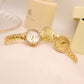 Exquisite Vintage Jewelry High Sense Precision 5A Diamond Embossed Bracelet Temperament Quartz Small Golden Watch Wholesale