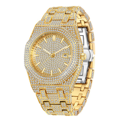 European Hip Hop Full Diamond Arabic Scale Niche Quartz Men&